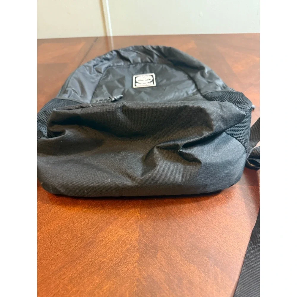 Timberland Black Nylon Backpack Daypack School Travel Bag‎ Mesh Pockets